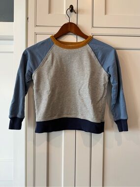 Kids Colorblock Sweatshirt - Grey, Blue & Yellow